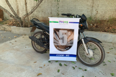 Imagem da notícia Motocicleta que foi furtada com chave na inguinição é recuperada pela PM de Coxim